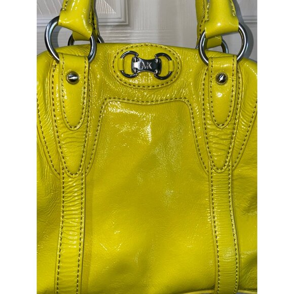 Michael Kors Yellow Patent Leather Satchel Bag With Silver Hardware & Matching W - Picture 15 of 15